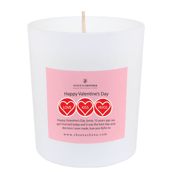 Happy Valentine's Day Personalised Luxury Soya Wax Gift Boxed Candle