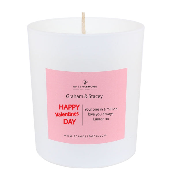 Couples Happy Valentine's Day Personalised Luxury Soya Wax Gift Boxed Candle