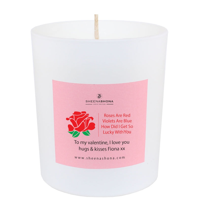 Valentine's 'Roses Are Red' Personalised Luxury Soya Wax Gift Boxed Candle