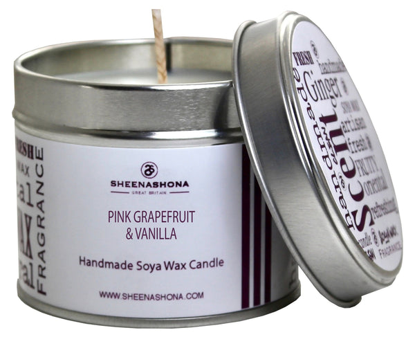 Pink Grapefruit & Vanilla Signature Soya Wax Candle Tin