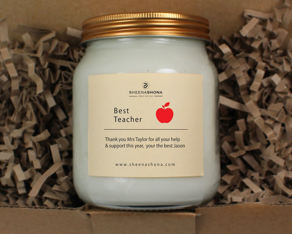 Best Teacher Personalised Soya Wax Large Honey Jar Candle