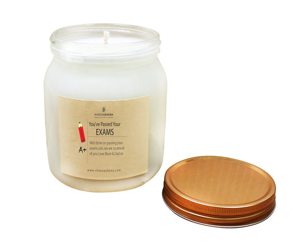 You've Passed Your Exams Personalised Soya Wax Large Honey Jar Candle