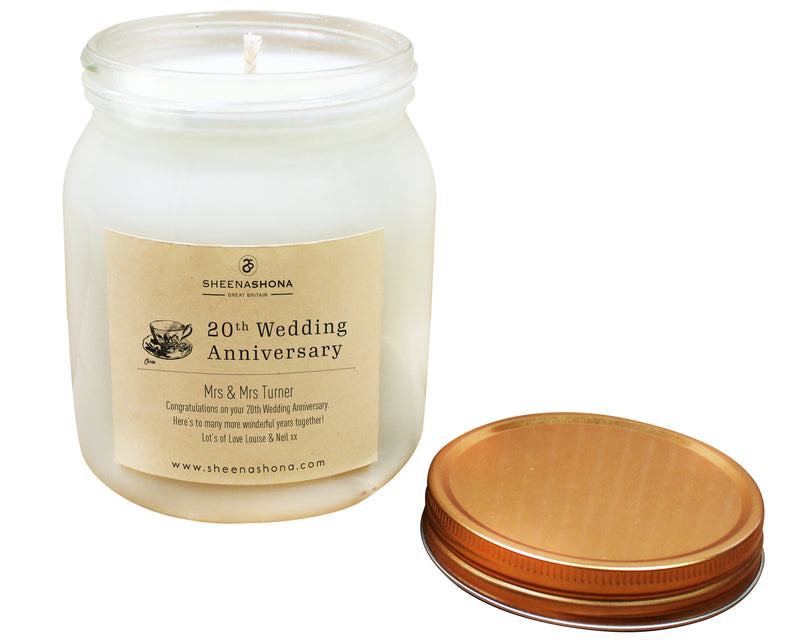 20th Year China Wedding Anniversary Large Honey Jar Candle