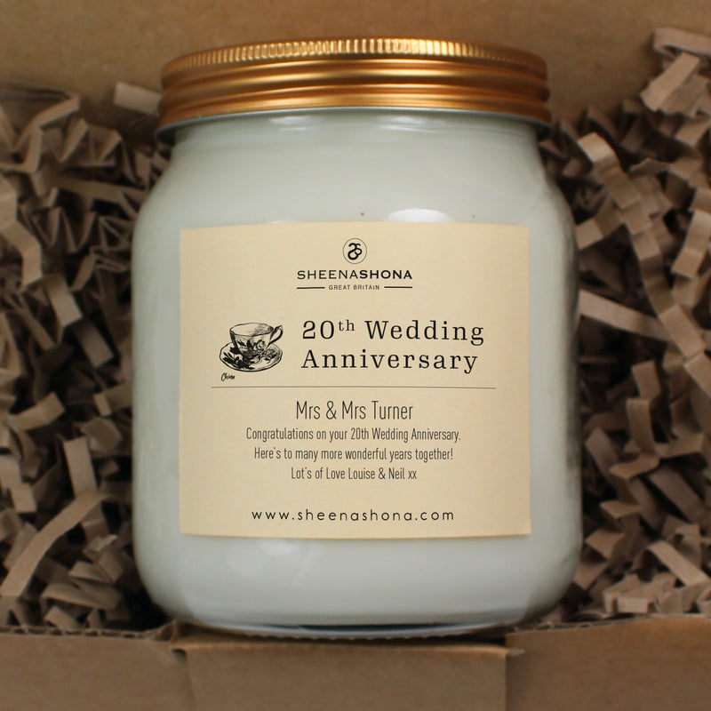 20th Year China Wedding Anniversary Large Honey Jar Candle