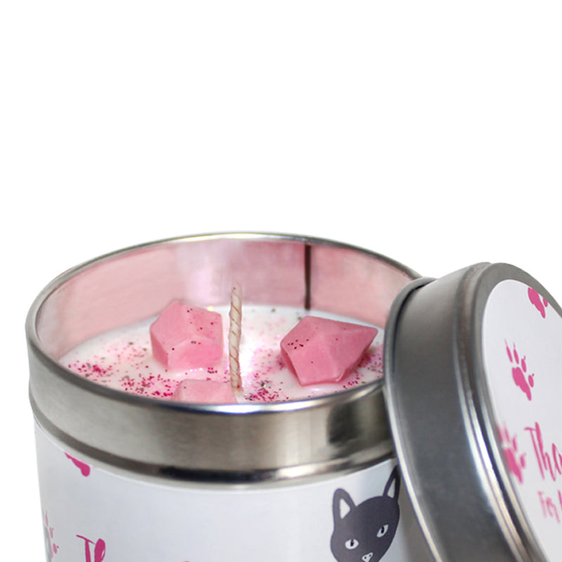 Personalised Thank You For Looking After My Cat Soya Wax Candle Tin