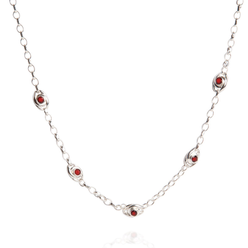 Garnet & Sterling Silver Necklace